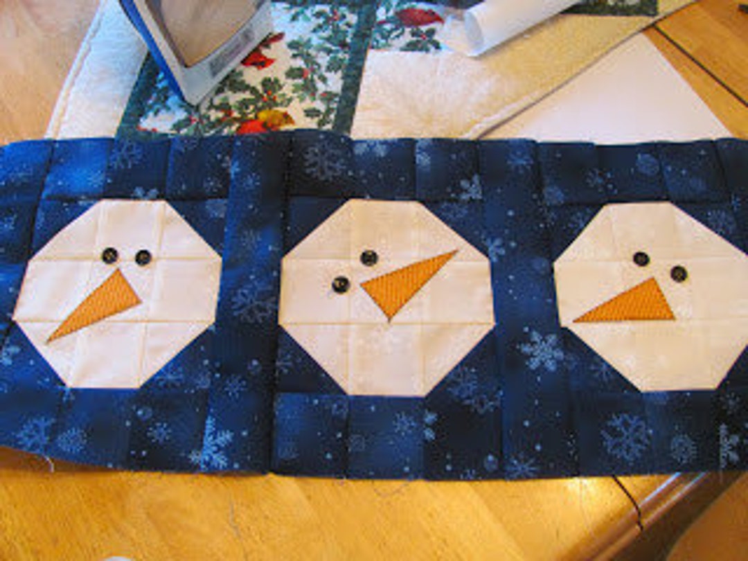 Silly Pattern Block Block of the Month 2014 January's Block, Chilly Silly Snowmen PDF ...
