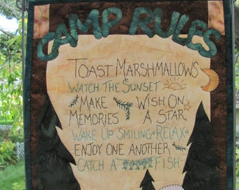 Camp Rules Mini Quilt