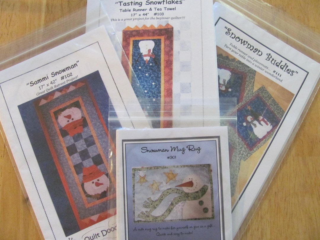 I Love Snowman Quilt Doodle Pattern Set - Etsy
