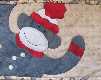 Monkey Love Mug Rug PDF Pattern