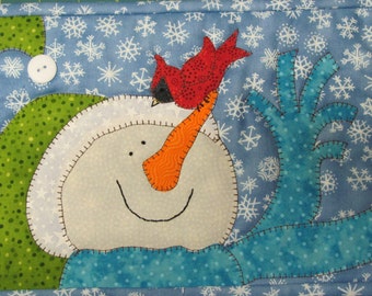 Hello Birdie Snowman and Cardinal Mug Mat PDF Pattern