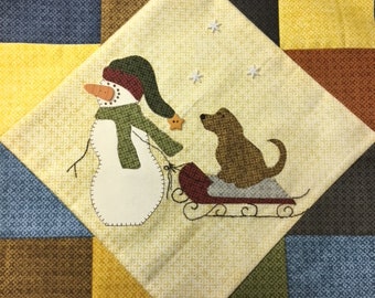 Snow Much Fun BOM 2018 'Let's Go Sledding' August's Block PDF Pattern