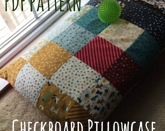 Checkerboard Pillowcase, dog bed PDF pattern