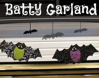 Going Batty Bat Garland for Halloween PDF pattern