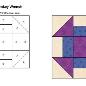 Double Monkey Wrench Block Directions for BOM 2022 printed pattern