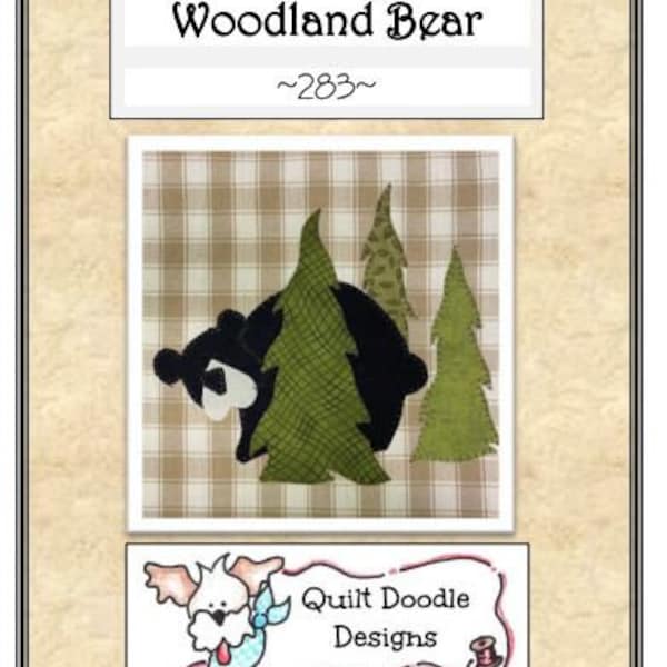 Woodland Bear Applique Packaged Pattern from Quilt Doodle Designs