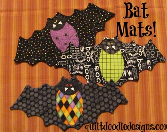 Going Batty Bat Mug Mats for Halloween PDF pattern