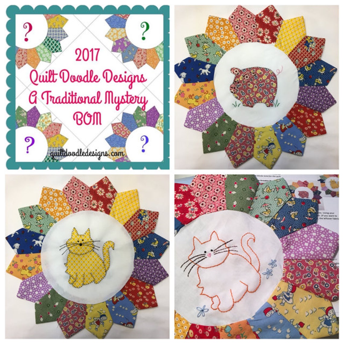 January A Traditional Mystery BOM Quilt Doodle Designs Etsy Canada