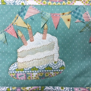 Eat Cake Happy Birthday Mug Rug PDF mini quilt pattern