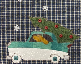 Belvederes Bel Air PDF pattern for fusible applique Christmas design by Quilt Doodle Designs