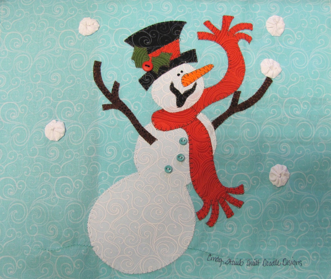 Juggling Snowman Applique PDF Pattern From Quilt Doodle Designs - Etsy