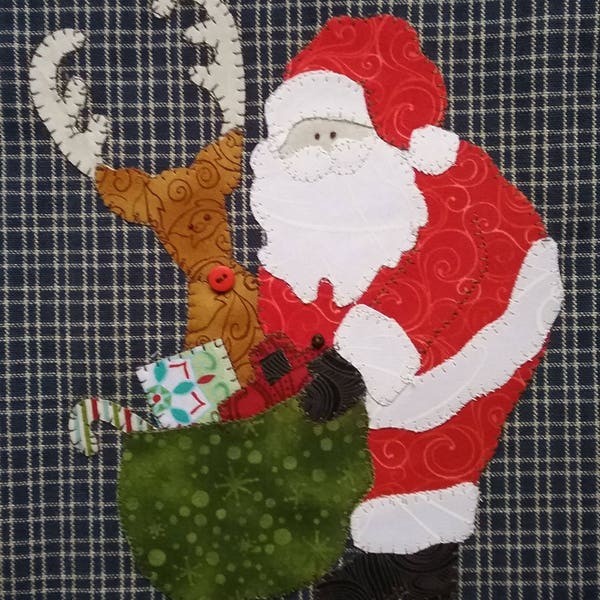 Santa's Sack Applique  PDF Pattern for Tea Towel