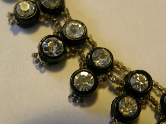 Vintage rhinestone button choker from the late 19… - image 2