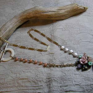Artisan crafted assemblage necklace from vintage and antique findings.
