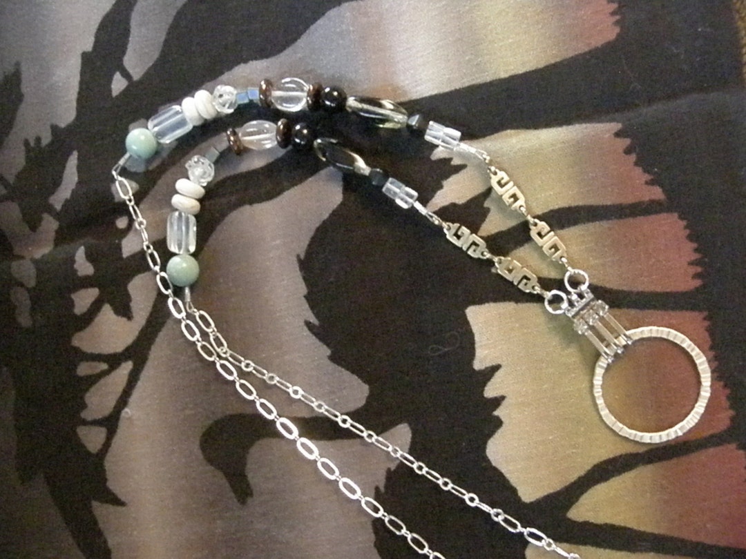 Rhinestoned Loop Eyeglass Loop Etsy