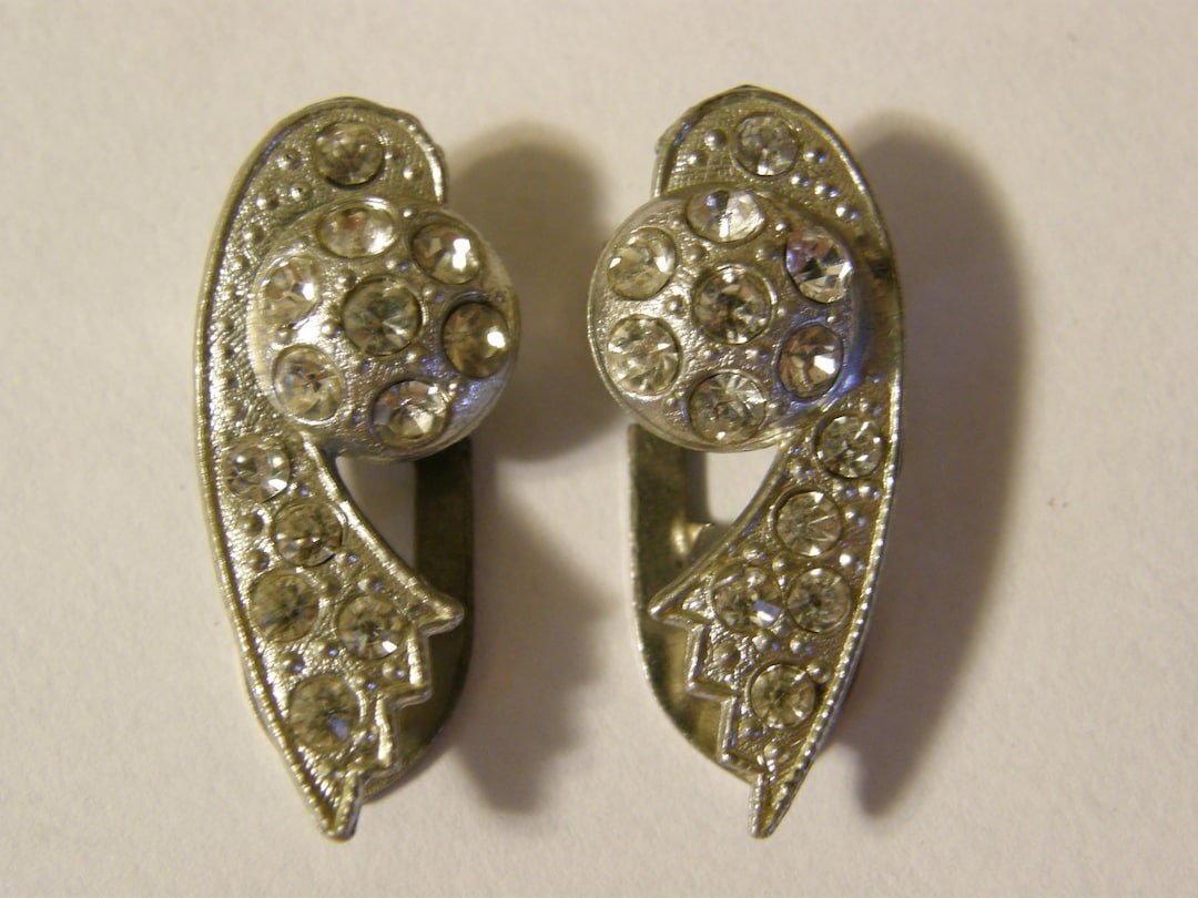 Vintage Rhinestone Shoe Clips Etsy