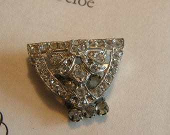 Deco Vintage Plata y hebilla del rhinestone
