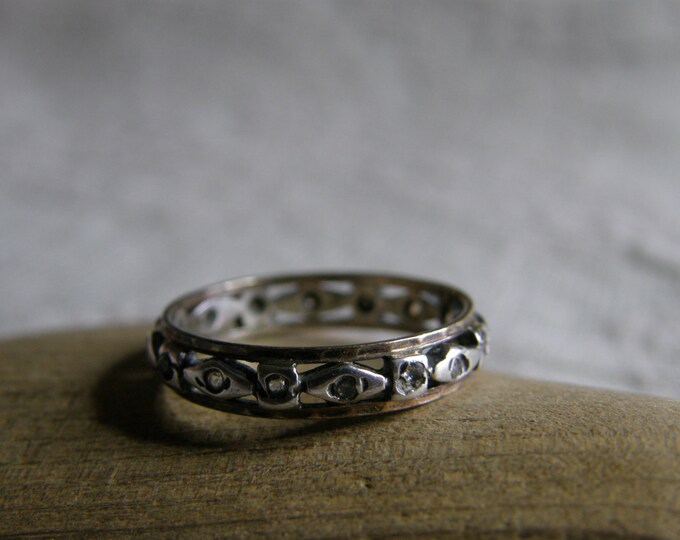 Vintage Eternity Wedding Band Circa the 1920's 9 CT Gold Etsy