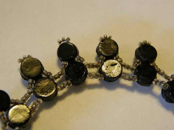 Vintage rhinestone button choker from the late 19… - image 5