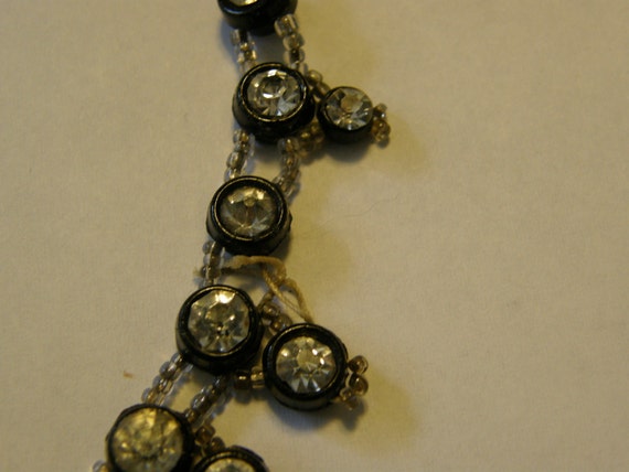 Vintage rhinestone button choker from the late 19… - image 4