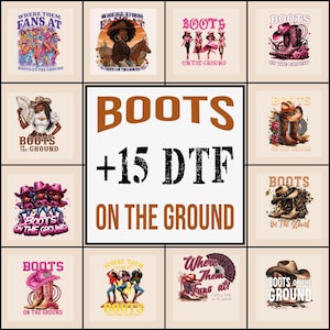 Boots On The Ground Invitation Line Dance DTF Transfer Pink Western Cowgirl Boots On Da Ground Ready To Press Rose Cowboy Fan Hat Clack Fans