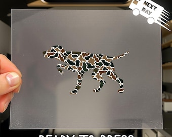 Camouflage Hunting Dog DTF Transfer: Outdoor Wilderness Print