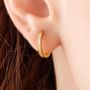 Opal Stone Dainty Gold Huggie Earrings, Minimalist Silver Crystal Opal Hoops Earrings, Handmade White Opal Tiny Studs Earrings, Gold Earring