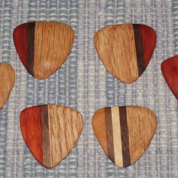 Two(2) Handmade wooden Guitar Picks hand carved beautiful hardwood.