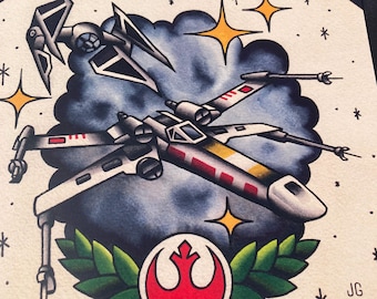 Tatouage flash Star Wars - X Wing