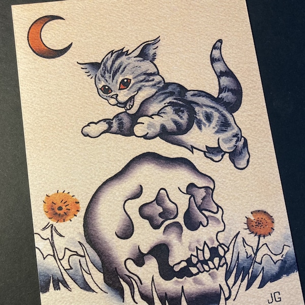 Kitten and Skull