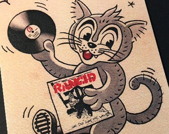 Rancid Tattoo Flash  - Cat