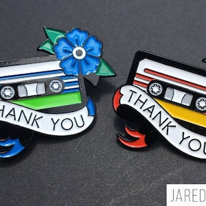 Cassette tape tattoo flash pin