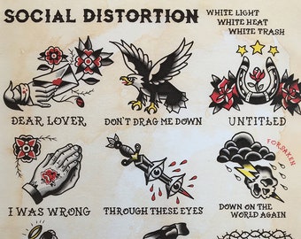 Social Distortion Tattoo Flash