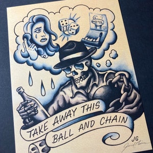 Social Distortion Tattoo Flash - Ball and Chain