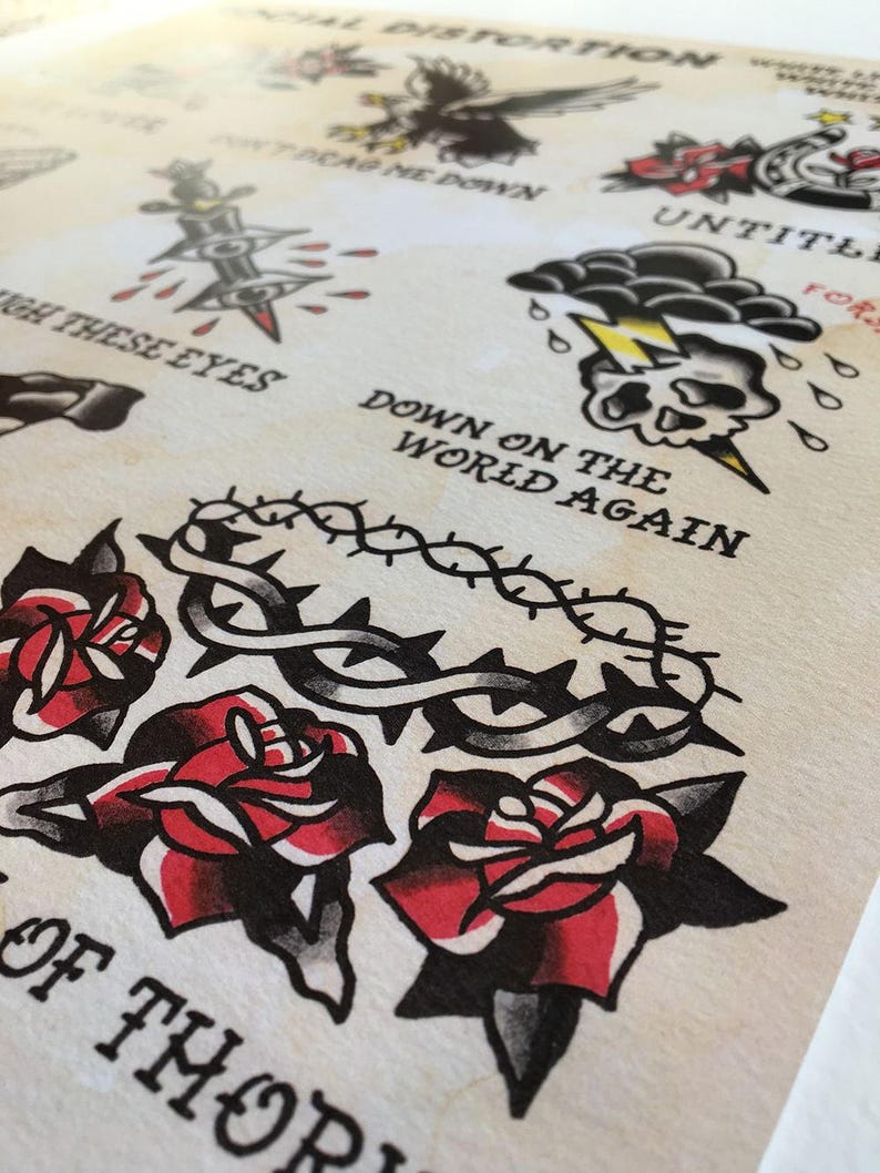 Social Distortion Tattoo Flash Print | Etsy