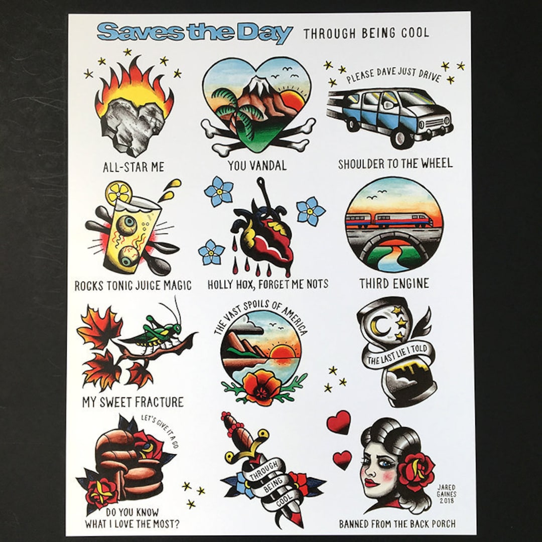 Saves the Day Tattoo Flash - Etsy Canada