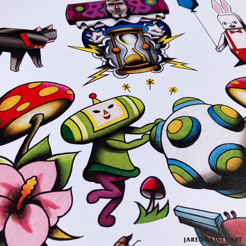 Katamari Tattoo Flash Etsy