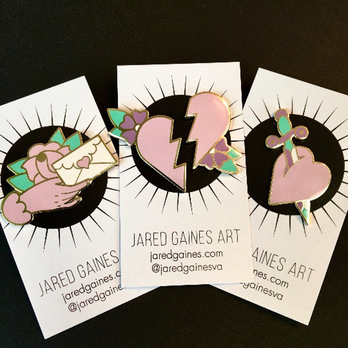 Valentine Heart Pin Set - Etsy