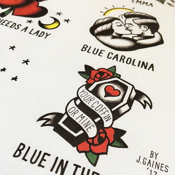 Alkaline Trio Tattoo Flash Poster - Etsy