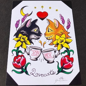 The Cure Lovecats Tattoo Flash