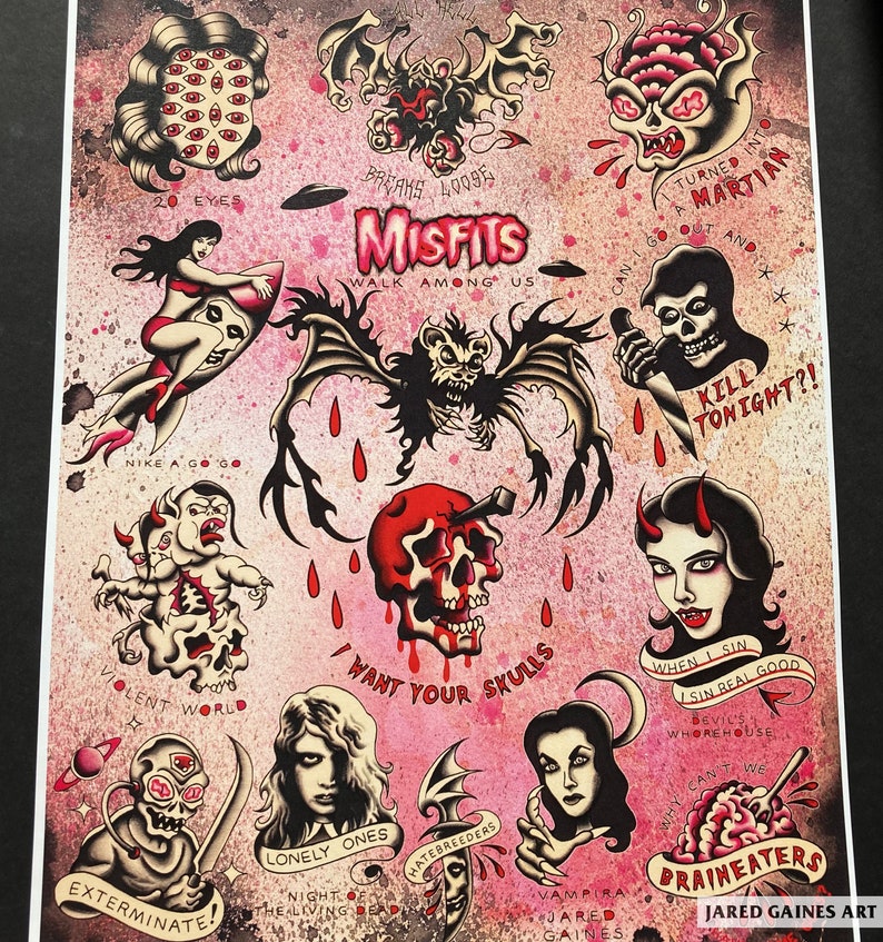 Misfits Tattoo Flash II Etsy