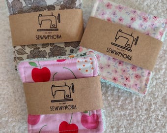 Reusable Face Cloths Handmade (3 pack)