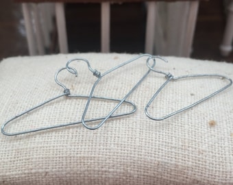 Miniature Wire Hangers, Dollhouse Miniature, 1:12 Scale, Accessories, Tiny Wire Hangers, Set of 3 Wire Hangers