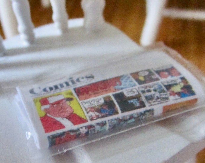 Miniature Newspaper, Post Delivery Edition, Comics, Mini Paper in Bag, Dollhouse Miniature, 1:12 Scale, Dollhouse Accessory, Decor, Crafts