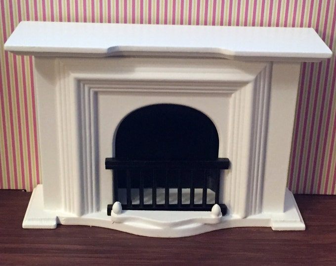 Miniature White Georgian Fireplace, Dollhouse Miniature, 1:12 Scale, Wood Fireplace, Dollhouse Furniture, Decor, Mini Fireplace