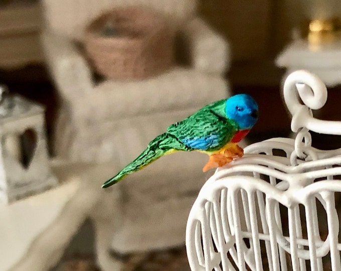 Dollhouse Miniature Unfinished Metal bird Parrot