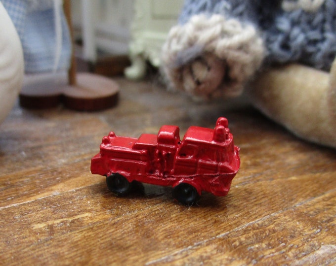 Miniature Fire Truck Toy, Mini Toy Red Fire Truck Style #01, Dollhouse Miniature, 1:12 Scale, Mini Toy, Dollhouse Toy, Mini Truck