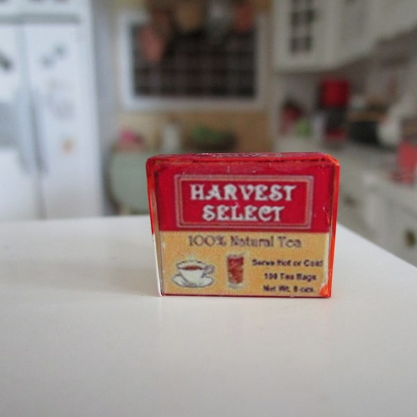 Miniature Tea, Mini Tea Box,  Dollhouse Miniature, 1:12 Scale, Dollhouse Accessory, Decor, Accessory, Kitchen Decor