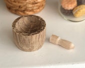 Miniature Wood Mortar and Pestle, Dollhouse Miniature, 1 12 Scale, Kitchen Decor, Mini Cooking Accessory, 1 Inch Scale