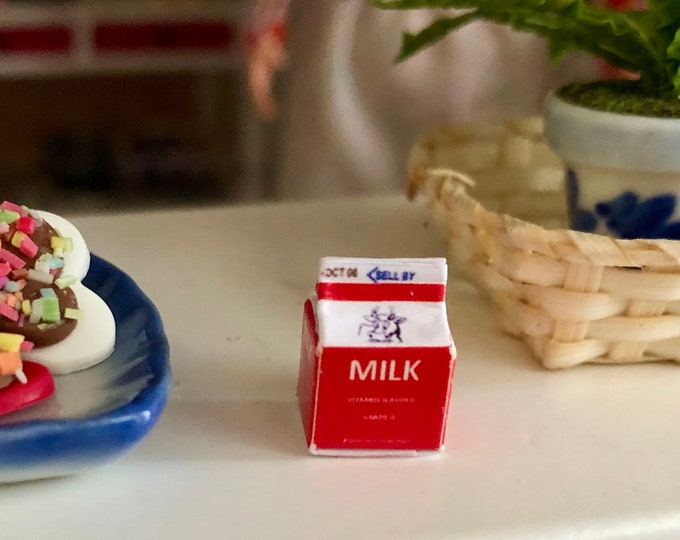 Miniature Milk Carton Lunch Size Mini Milk Carton Dollhouse Etsy